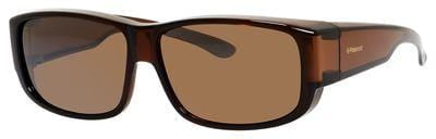 POLAROID P 8303 Rectangular Sunglasses 009Q-B- Brown