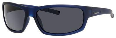 POLAROID P 8411 Rectangular Sunglasses 0148-Rubber Blue