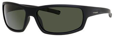 POLAROID P 8411 Rectangular Sunglasses 09CA-Black Rubber (Back Order 2 weeks)