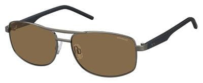 POLAROID Pld 2040/S Rectangular Sunglasses 0RW2-Dark Blue Ruthenium (Back Order 2 weeks)