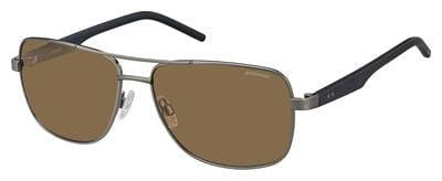 POLAROID Pld 2042/S Rectangular Sunglasses 0RW2-Dark Ruthenium Black (Back Order 2 weeks)