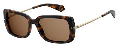  Pld 4075/S Rectangular Sunglasses 0086-Dark Havana