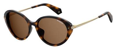  Pld 4077/F/S Oval Modified Sunglasses 0086-Dark Havana