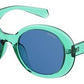  Pld 6054/F/S Oval Modified Sunglasses 0TCF-Turquoise (Back Order 2 weeks)