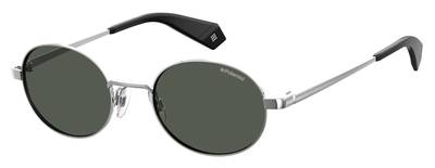  Pld 6066/S Oval Modified Sunglasses 079D-Silver Black