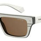  Pld 6085/S/X Rectangular Sunglasses 0S05-Dark Gray Brown (Back Order 2 weeks)