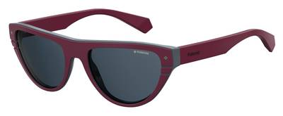  Pld 6087/S/X Oval Modified Sunglasses 0FSF-Burgundy Gray (Back Order 2 weeks)