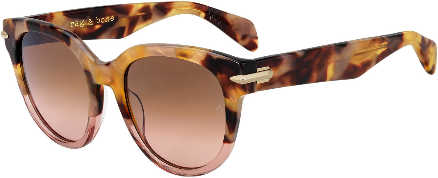 Rag & Bone RNB 1003/S Cat Eye/Butterfly Sunglasses 0HT8-0HT8  Pink Havana (M2 Brown Pink Gradient)