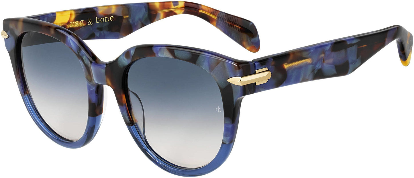 Rag & Bone RNB 1003/S Cat Eye/Butterfly Sunglasses 0JBW-0JBW  Blue Havana (I4 Blue Gradient)