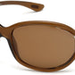Tom Ford FT0008 Jennifer Geometric Sunglasses 48H-48H - Transparent Dark Brown / Polarized Brown Lenses