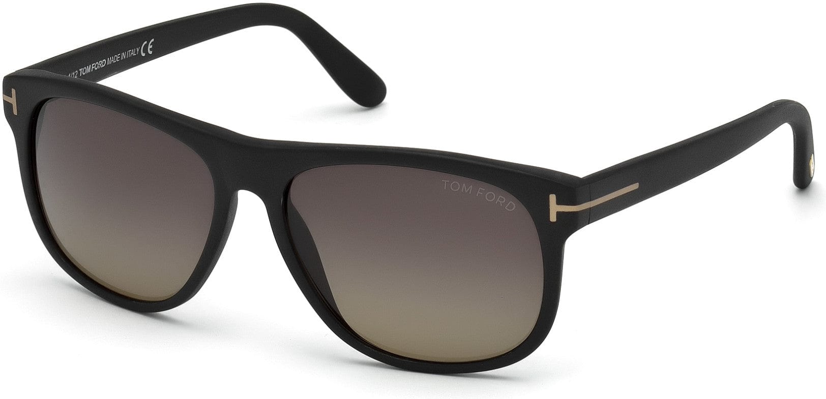 Tom Ford FT0236 Olivier Geometric Sunglasses 02D-02D - Matte Black/ Polarized Grey Gradient Lenses
