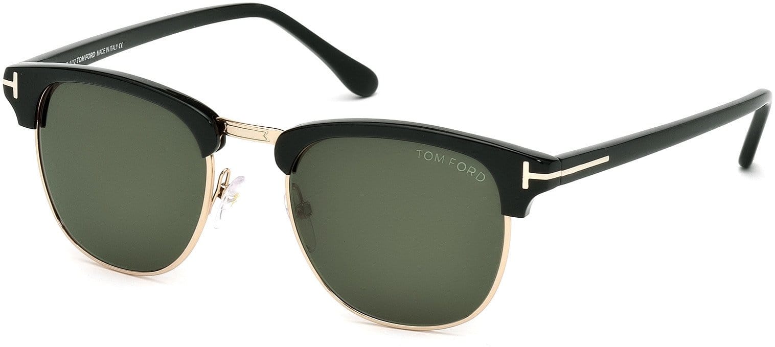 Tom Ford FT0248 Henry Geometric Sunglasses 55J-05N - Shiny Rose Gold, Black / Green Lenses - Back Order until  (11-11-2019)