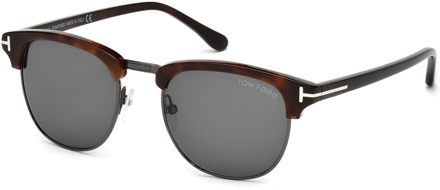 Tom Ford FT0248 Henry Geometric Sunglasses 52A-52A - Gunmetal, Dark Havana / Smoke Lenses - Featured In James Bond: Spectre - Back Order until  (11-25-2019)