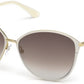 Tom Ford FT0320 Penelope Round Sunglasses 32F-32F - Shiny Pale Gold, Shiny Ivory Coating / Gradient Brown Lenses