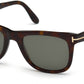 Tom Ford FT0336 Leo Geometric Sunglasses 56R-56R - Shiny Classic Havana / Polarized Green Lenses