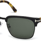 Tom Ford FT0367 River Geometric Sunglasses 02B-02B - Shiny Black Front, Tortoise Temples, Matte Black Metal / Green Lenses