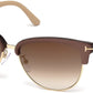 Tom Ford FT0368 Fany Round Sunglasses 50G-50G - Dark Brown/other / Brown Mirror