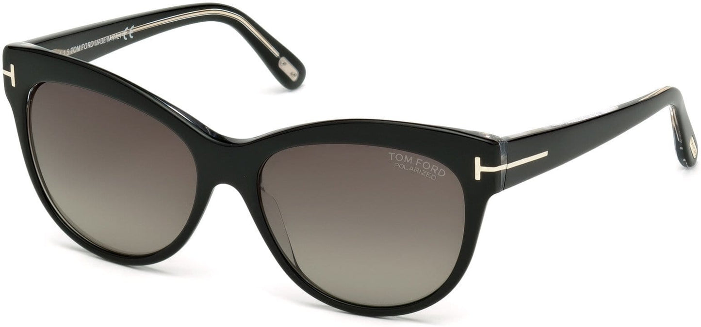 Tom Ford FT0430 Lily Cat Sunglasses 05D-05D - Black/other / Smoke Polarized