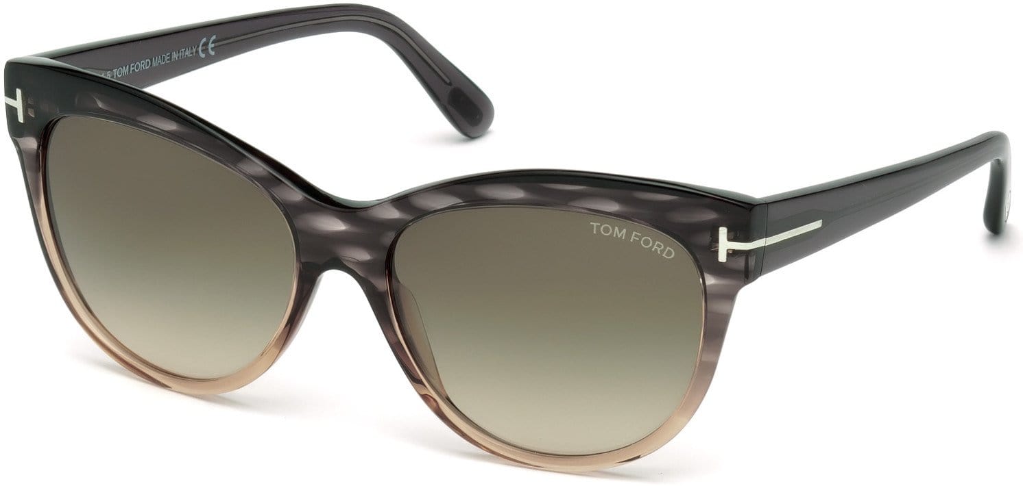 Tom Ford FT0430 Lily Cat Sunglasses 20P-20P - Grey/other / Gradient Green