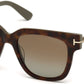 Tom Ford FT0436 Tracy Geometric Sunglasses 56H-56H - Havana/other / Brown Polarized