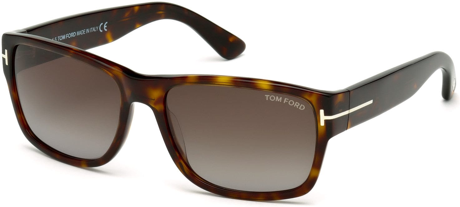 Tom Ford FT0445 Mason Geometric Sunglasses 52B-52B - Shiny Dark Havana/ Gradient Smoke Lenses