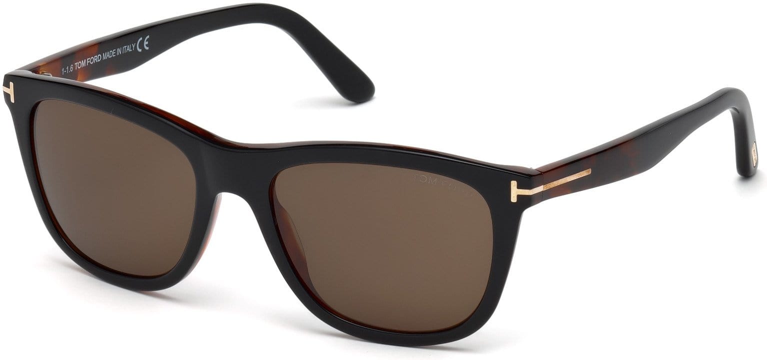 Tom Ford FT0500 Andrew Geometric Sunglasses 05J-05J - Black/other / Roviex