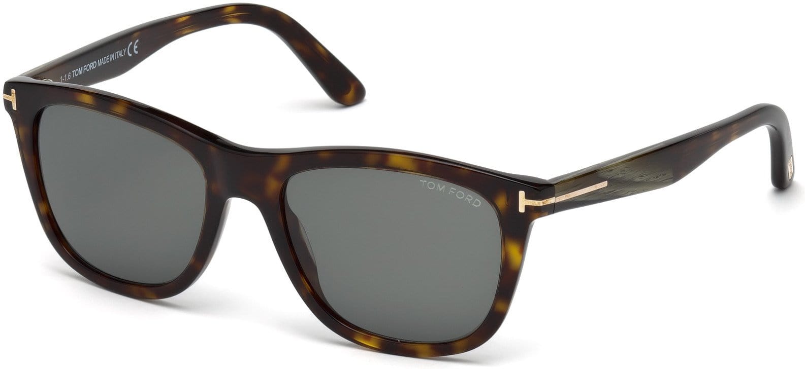 Tom Ford FT0500 Andrew Geometric Sunglasses 52N-52N - Dark Havana / Green