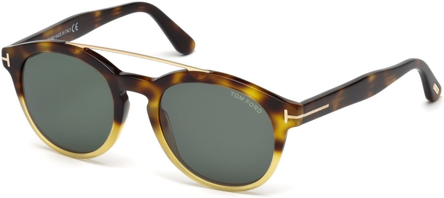 Tom Ford FT0515 Newman Geometric Sunglasses 56N-56N - Havana/other / Green