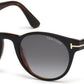 Tom Ford FT0522 Palmer Round Sunglasses 05B-05B - Black/other / Gradient Smoke