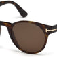 Tom Ford FT0522 Palmer Round Sunglasses 52E-52E - Dark Havana / Brown