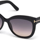 Tom Ford FT0524 Alistair Geometric Sunglasses 01B-01B - Shiny Black / Gradient Smoke Lenses