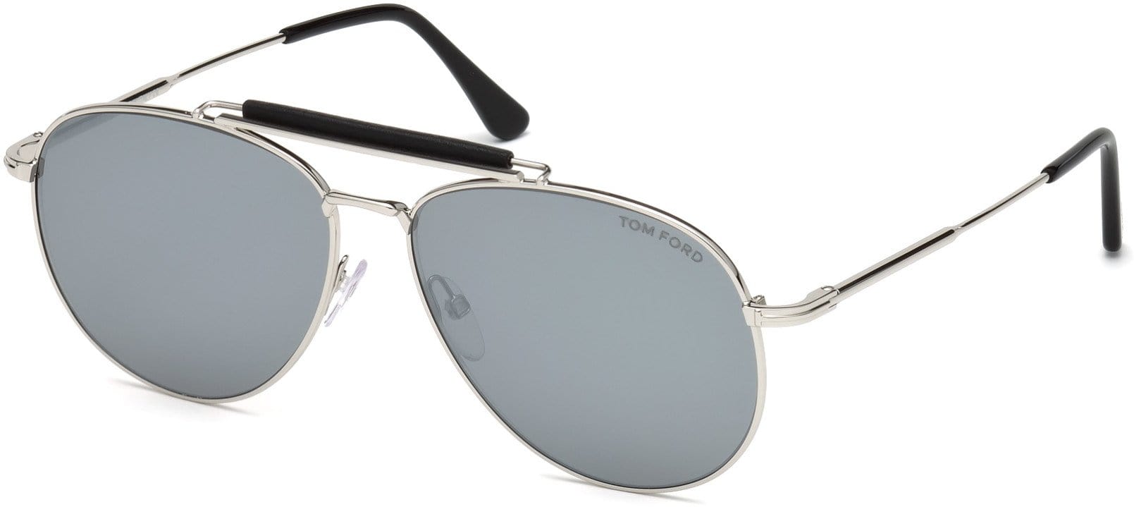 Tom Ford FT0536 Sean Pilot Sunglasses 16C-16C - Shiny Palladium / Smoke Mirror
