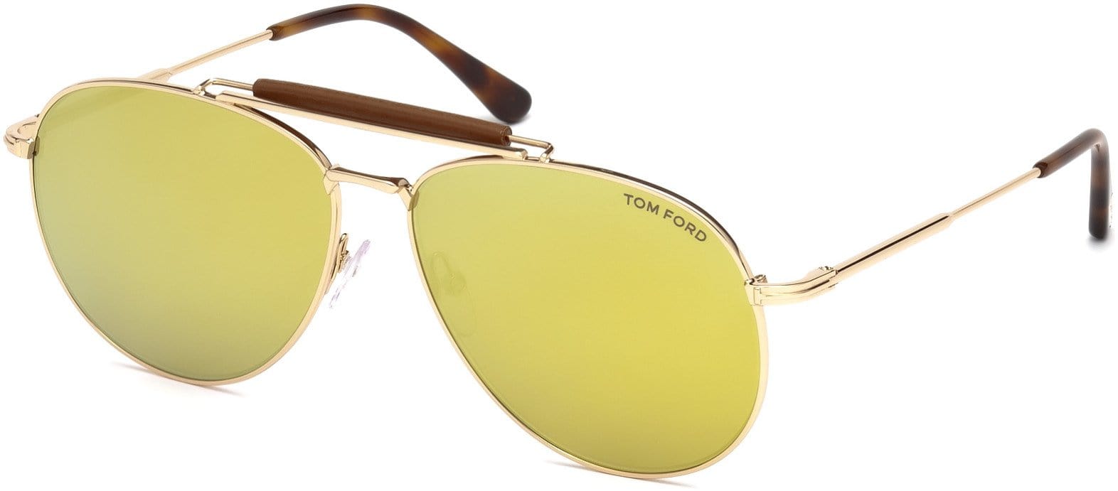 Tom Ford FT0536 Sean Aviator Sunglasses 28G-28G - Shiny Rose Gold / Brown Mirror