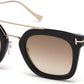 Tom Ford FT0541 Alex-02 Geometric Sunglasses 01F-01F - Shiny Black  / Gradient Brown