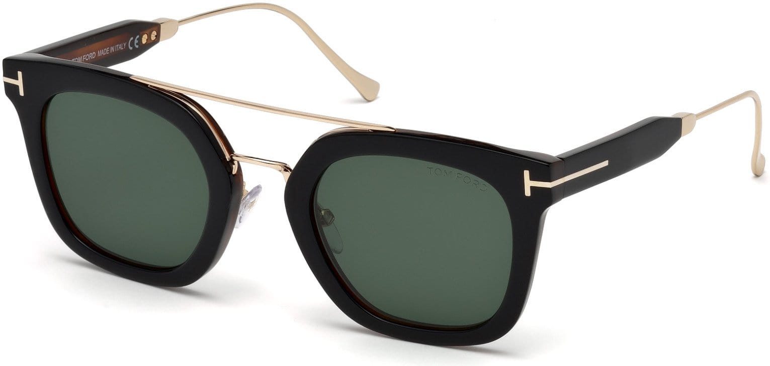 Tom Ford FT0541 Alex-02 Geometric Sunglasses 05N-05N - Black/other / Green