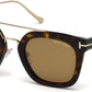 Tom Ford FT0541 Alex-02 Geometric Sunglasses 52E-52E - Dark Havana / Brown
