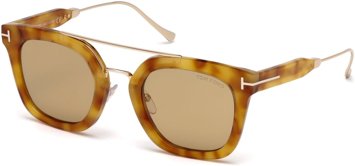 Tom Ford FT0541 Alex-02 Geometric Sunglasses 53E-53E - Blonde Havana / Brown