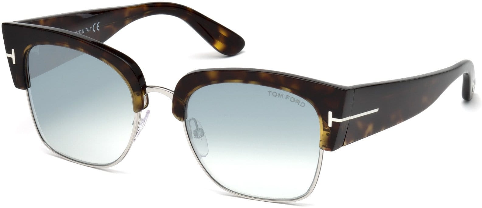 Tom Ford FT0554 Dakota-02 Geometric Sunglasses 52X-52X - Dark Havana / Blu Mirror