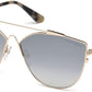 Tom Ford FT0563 Jacquelyn-02 Cat Sunglasses 28C-28C - Shiny Rose Gold / Smoke Mirror