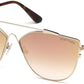 Tom Ford FT0563 Jacquelyn-02 Cat Sunglasses 33G-33G - Gold/other / Brown Mirror