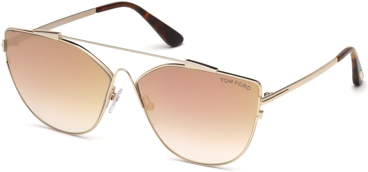 Tom Ford FT0563 Jacquelyn-02 Cat Sunglasses 33G-33G - Gold/other / Brown Mirror