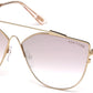 Tom Ford FT0563 Jacquelyn-02 Cat Sunglasses 33Z-33Z - Gold/other / Gradient Or Mirror Violet