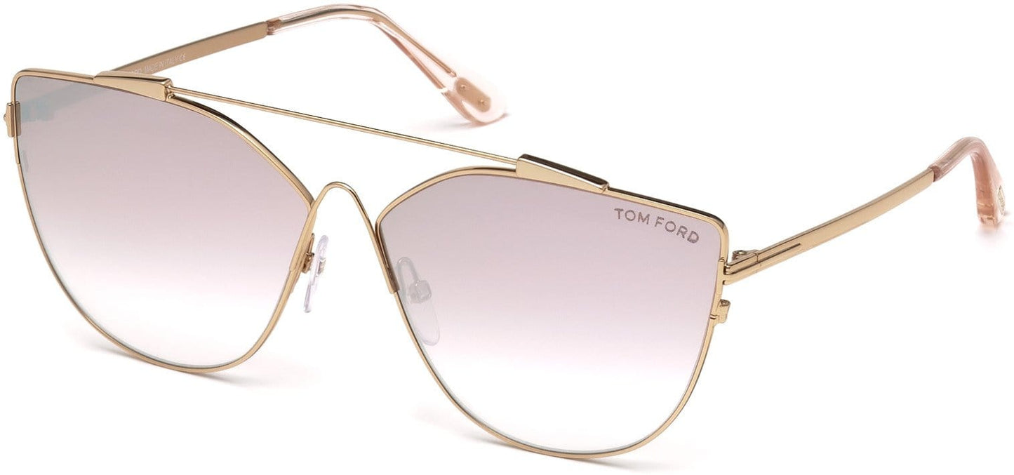 Tom Ford FT0563 Jacquelyn-02 Cat Sunglasses 33Z-33Z - Gold/other / Gradient Or Mirror Violet