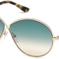 Tom Ford FT0564 Rania-02 Oval Sunglasses 28P-28P - Shiny Rose Gold / Gradient Green