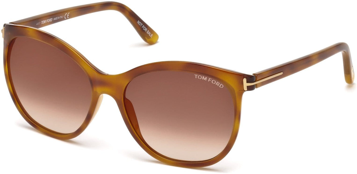 Tom Ford FT0568 Geraldine-02 Oval Sunglasses 53G-53G - Blonde Havana / Brown Mirror