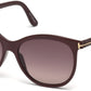 Tom Ford FT0568 Geraldine-02 Oval Sunglasses 69T-69T - Shiny Bordeaux / Gradient Bordeaux