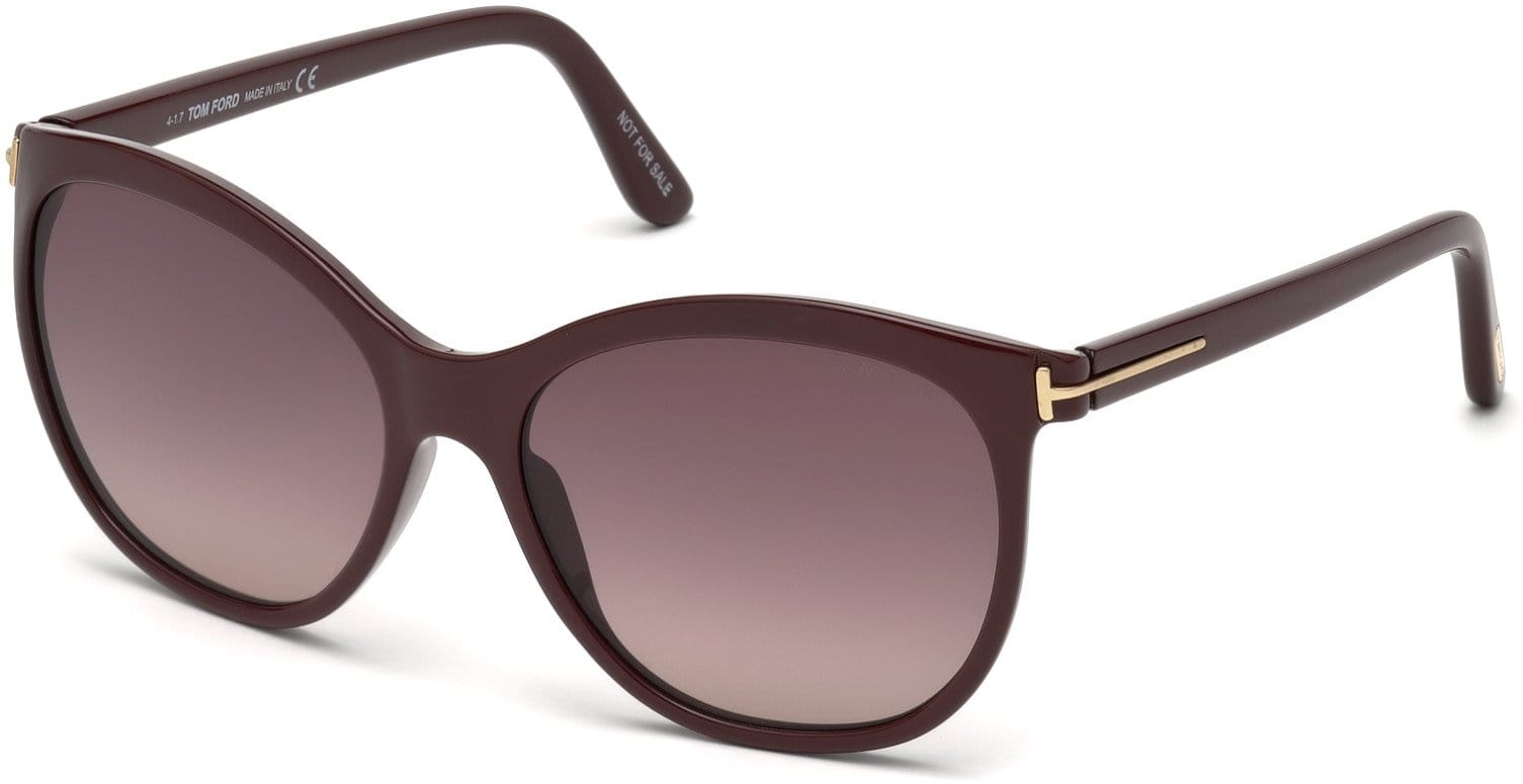 Tom Ford FT0568 Geraldine-02 Oval Sunglasses 69T-69T - Shiny Bordeaux / Gradient Bordeaux