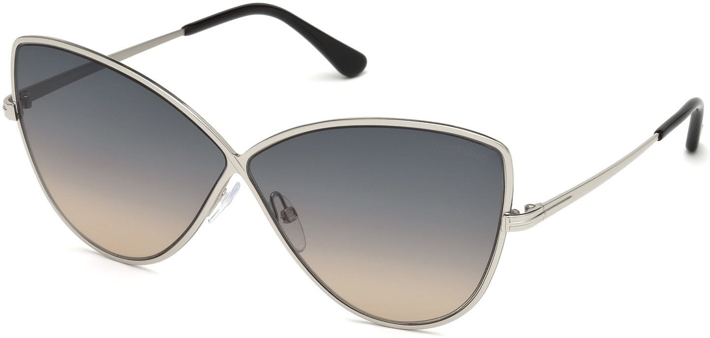 Tom Ford FT0569 Elise-02 Butterfly Sunglasses 16B-16B - Shiny Palladium / Gradient Smoke