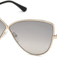 Tom Ford FT0569 Elise-02 Butterfly Sunglasses 28C-28C - Shiny Rose Gold / Smoke Mirror