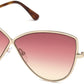 Tom Ford FT0569 Elise-02 Butterfly Sunglasses 28T-28T - Shiny Rose Gold / Gradient Bordeaux